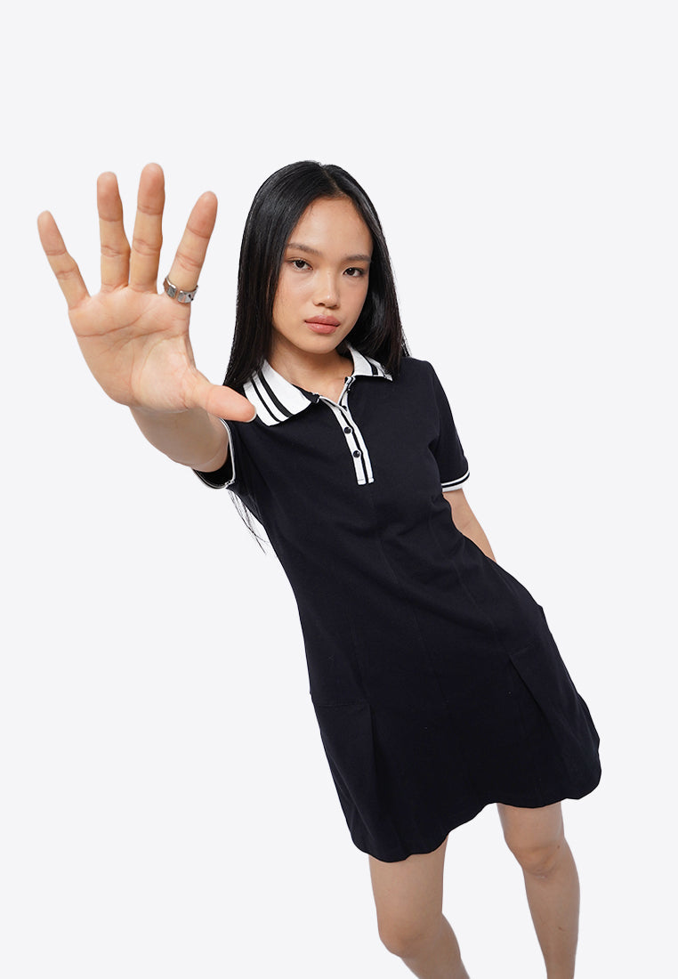 Contrast Rib Mini Dress