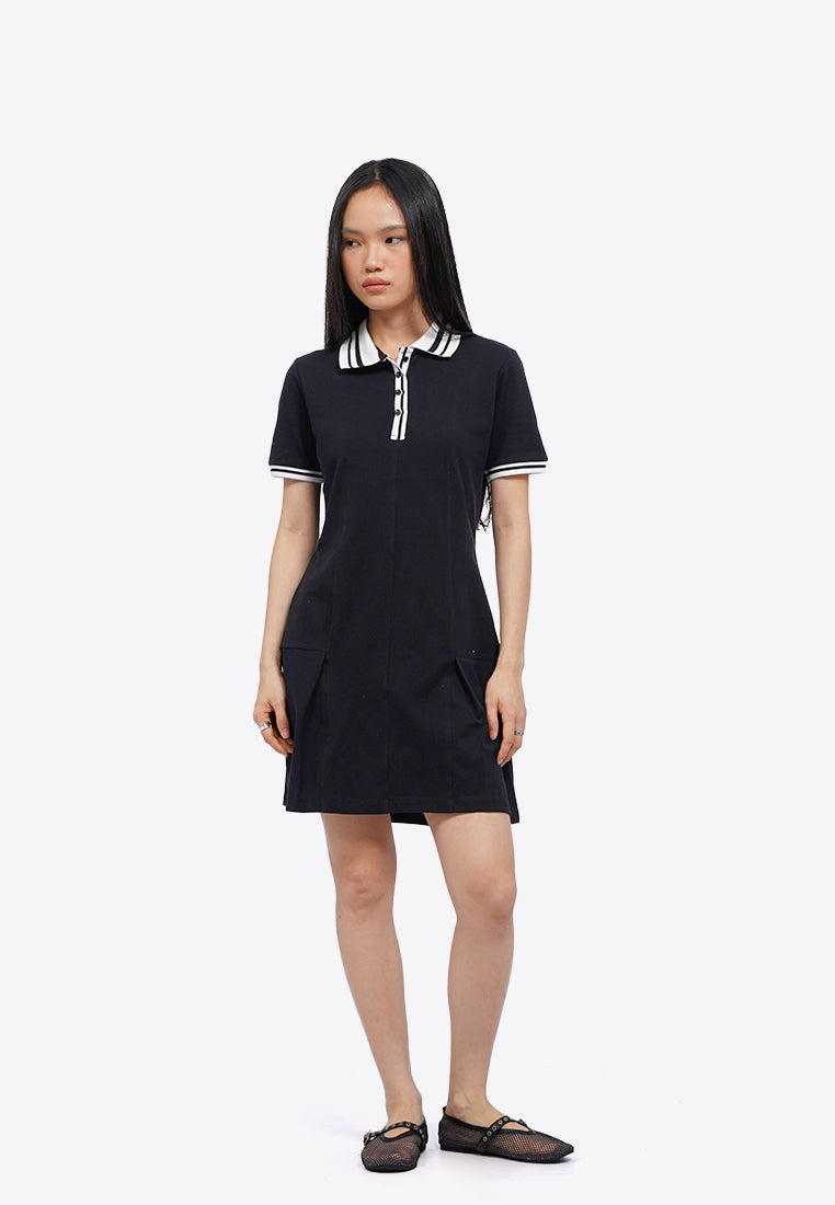 Contrast Rib Mini Dress