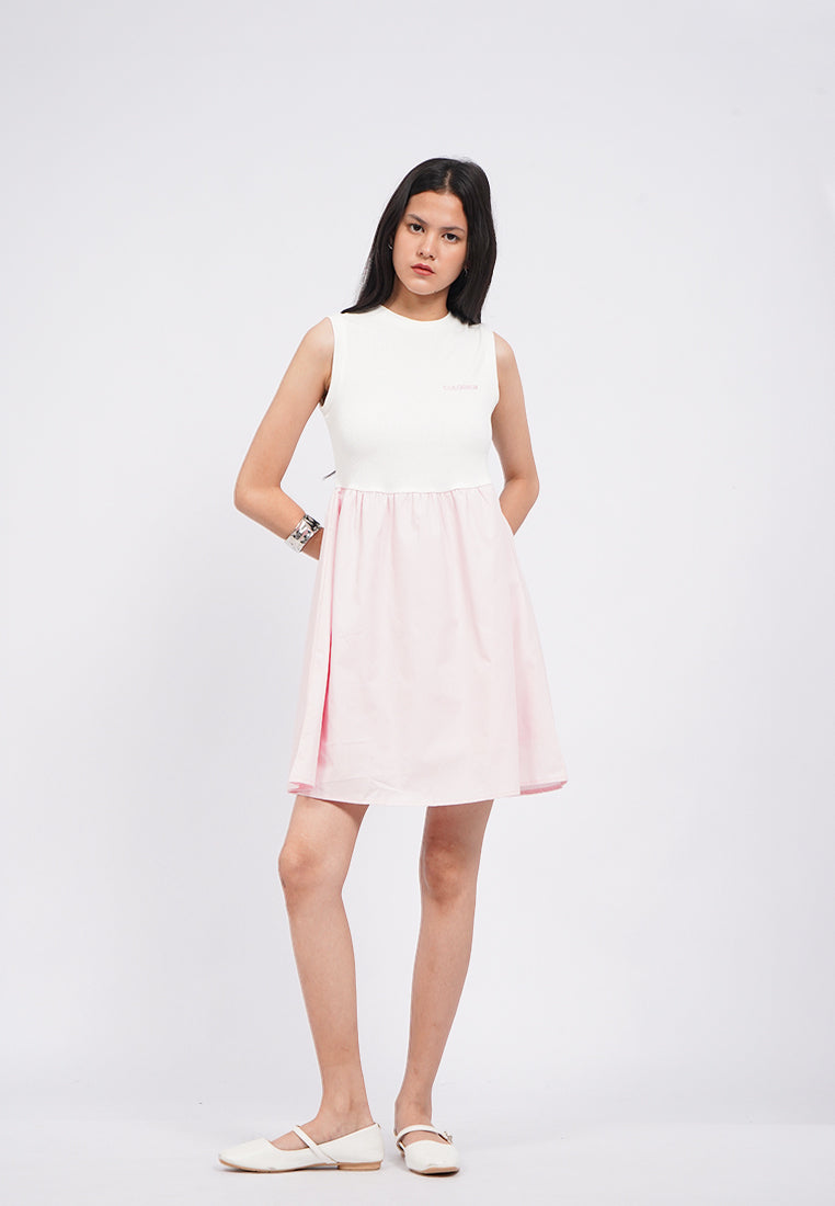 Contrast Sleeveless Mini Dress