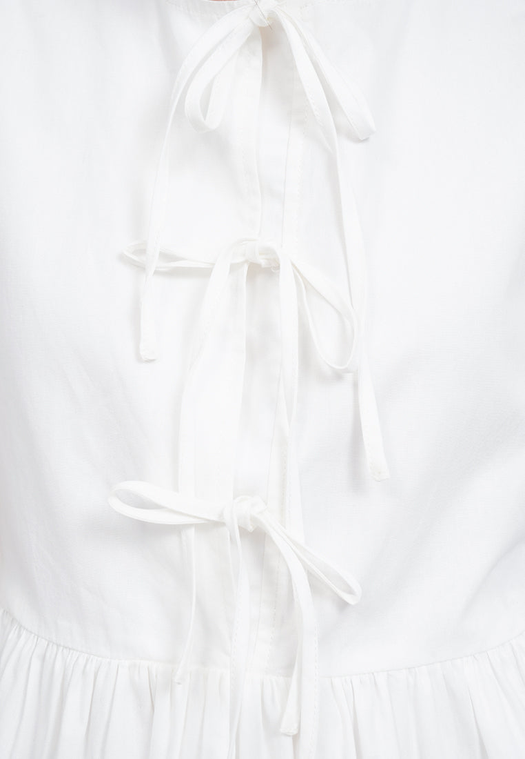 Tied Front Sleeveless Mini Dress