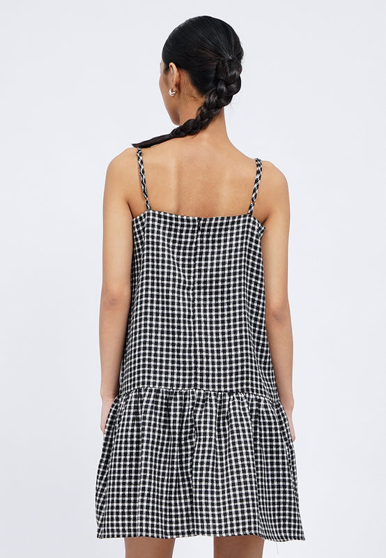 Gingham Strappy Mini Dress