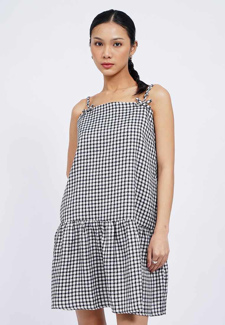 Gingham Strappy Mini Dress