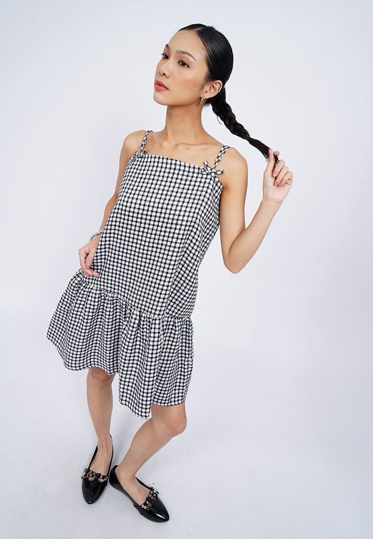 Gingham Strappy Mini Dress