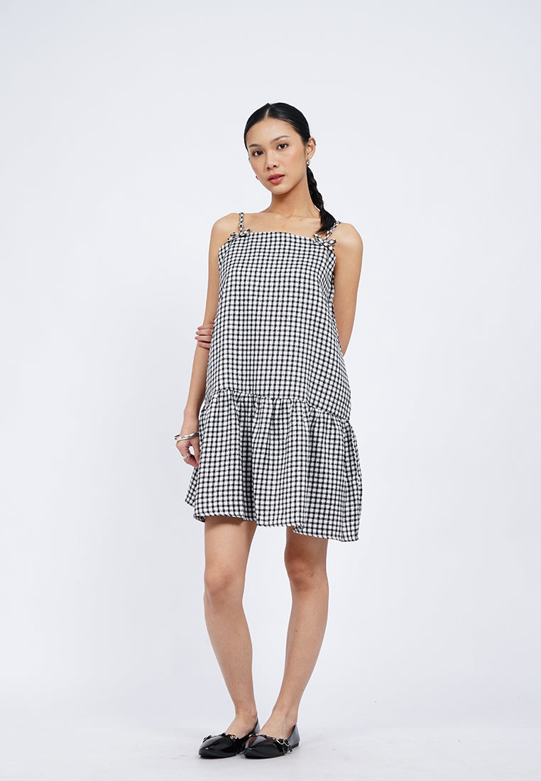 Gingham Strappy Mini Dress