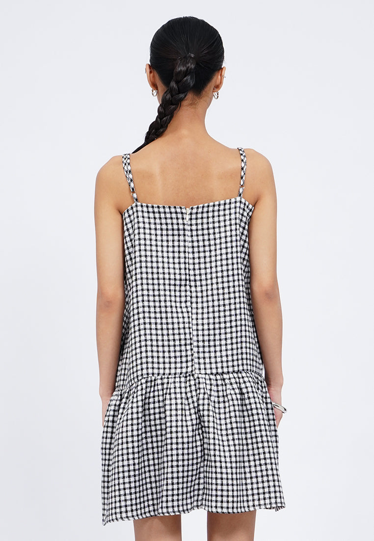 Gingham Strappy Mini Dress