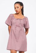 Gingham Short Sleeve Mini Dress
