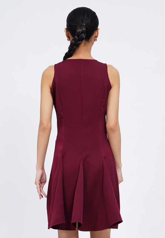 Ribbon Details Flowy Mini Dress