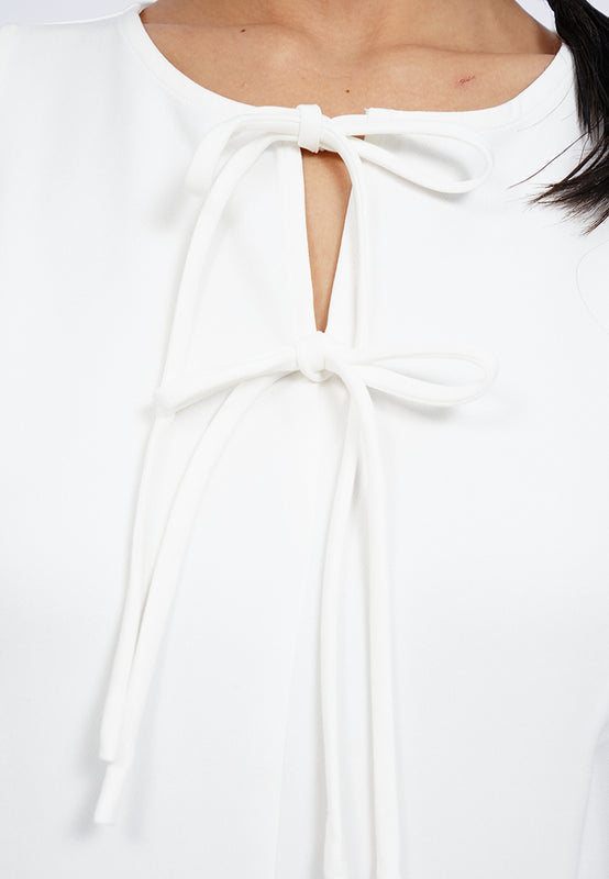 Ribbon Details Flowy Mini Dress