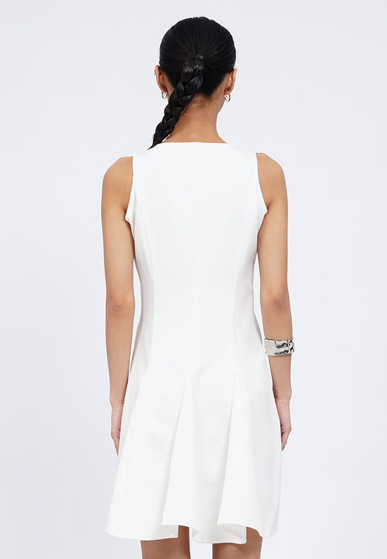 Ribbon Details Flowy Mini Dress