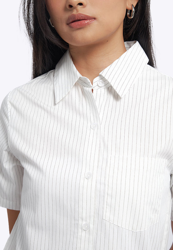 Mini Shirt Dress with Gored Hem