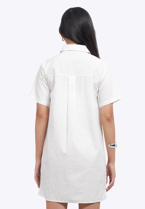 Mini Shirt Dress with Gored Hem