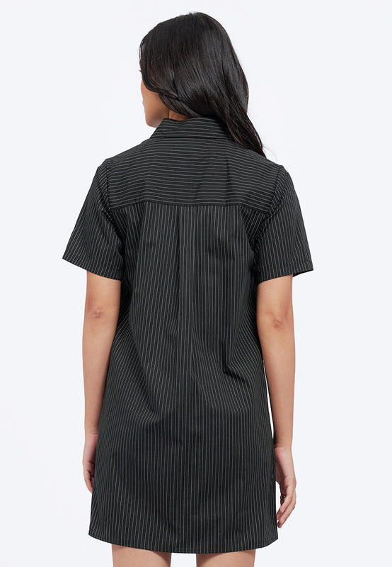 Mini Shirt Dress with Gored Hem