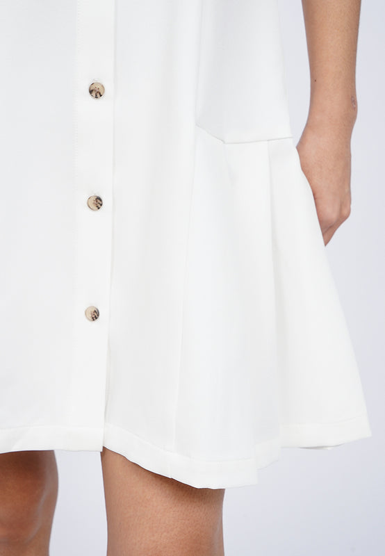 Button Up Collared Mini Dress