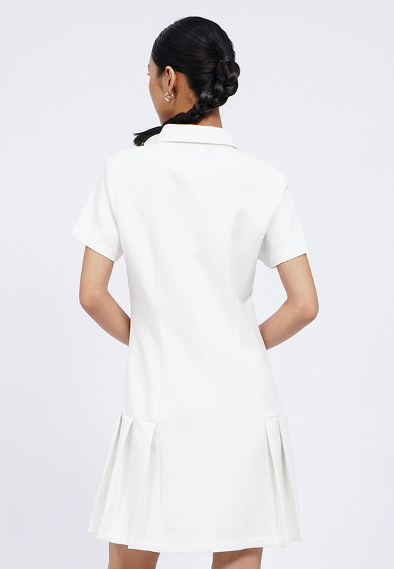 Button Up Collared Mini Dress