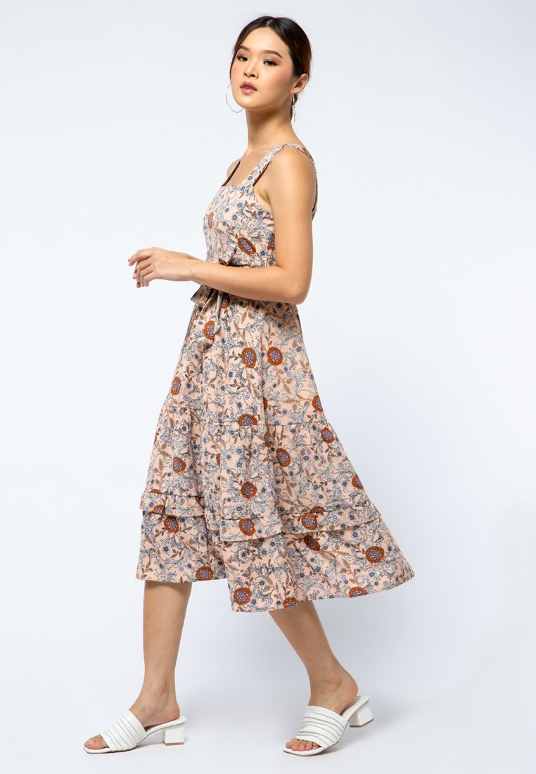 Printed Frill Tiered Dress