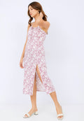 Gathered Dress with High Slit