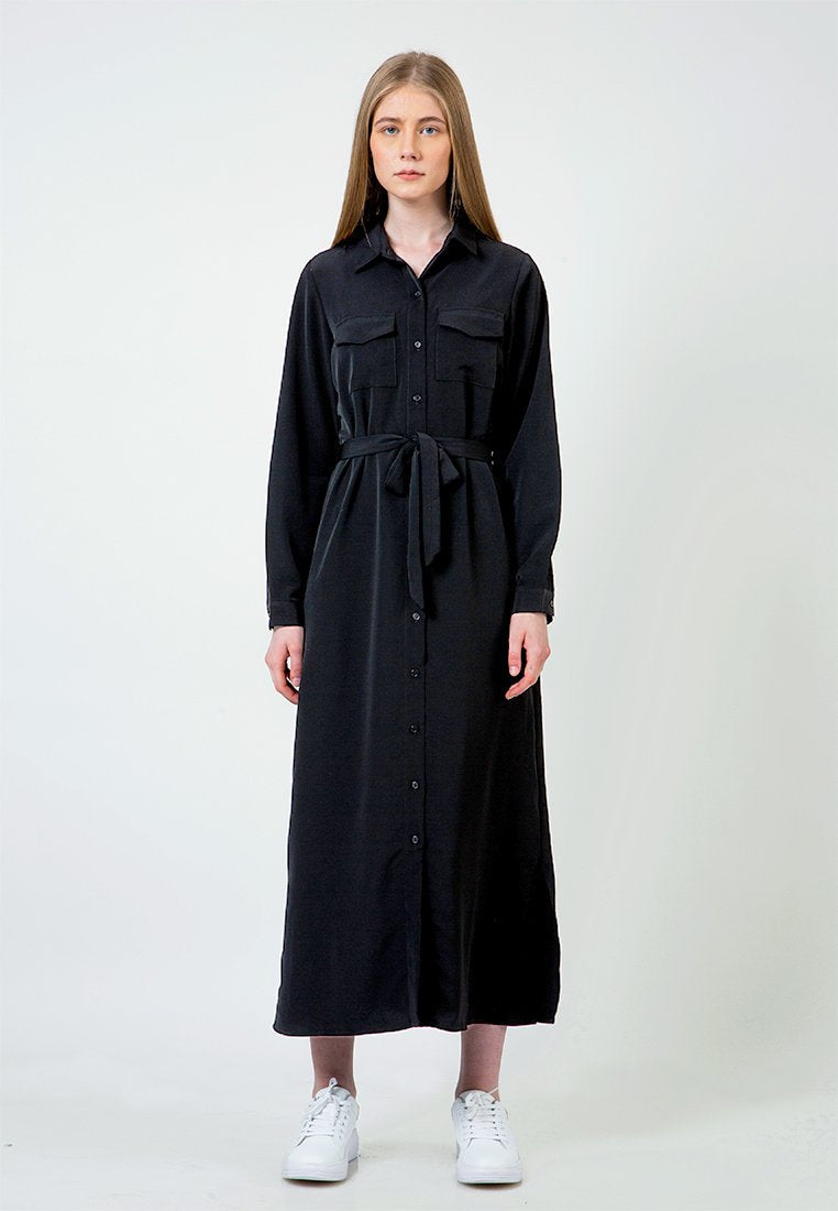 Black Maxi Shirt Dress