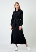 Black Maxi Shirt Dress
