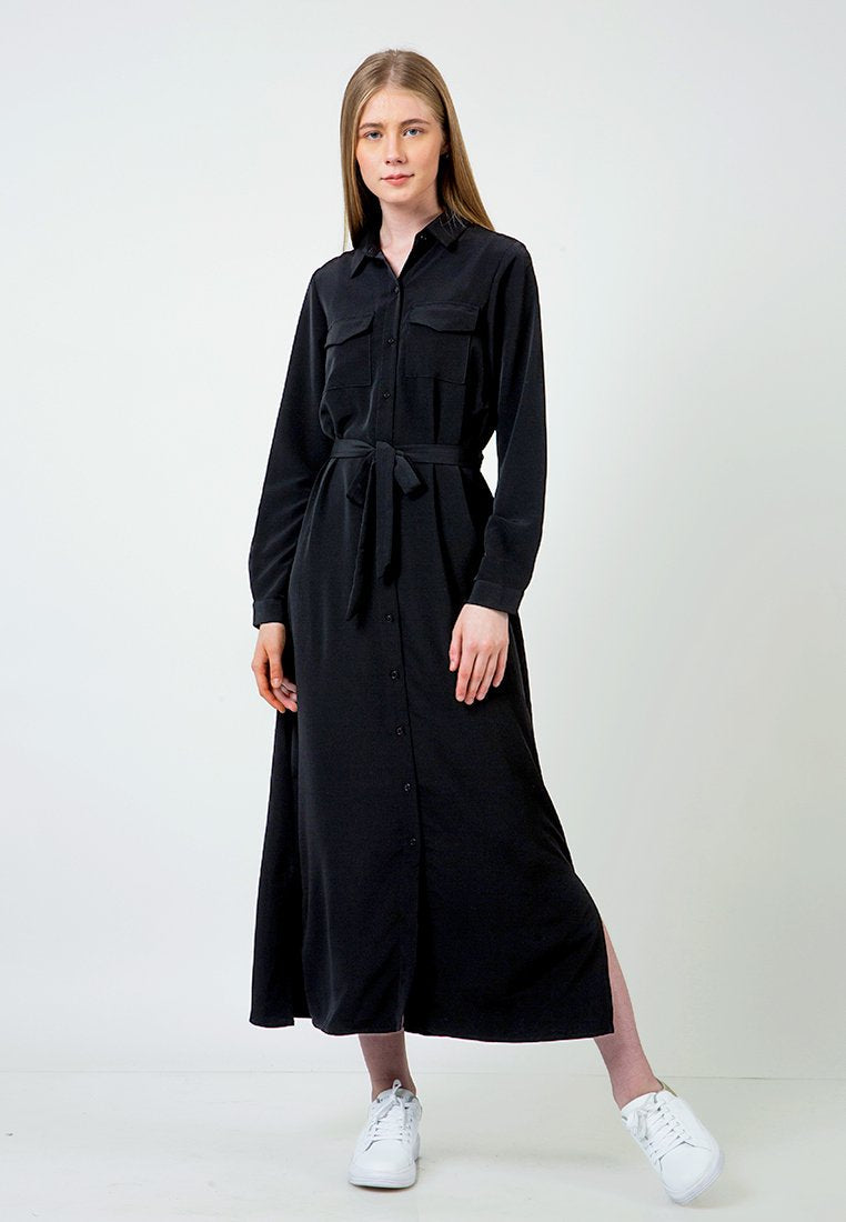 Black Maxi Shirt Dress