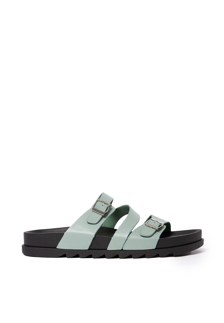 Triple Straps Sandals Dusty Green