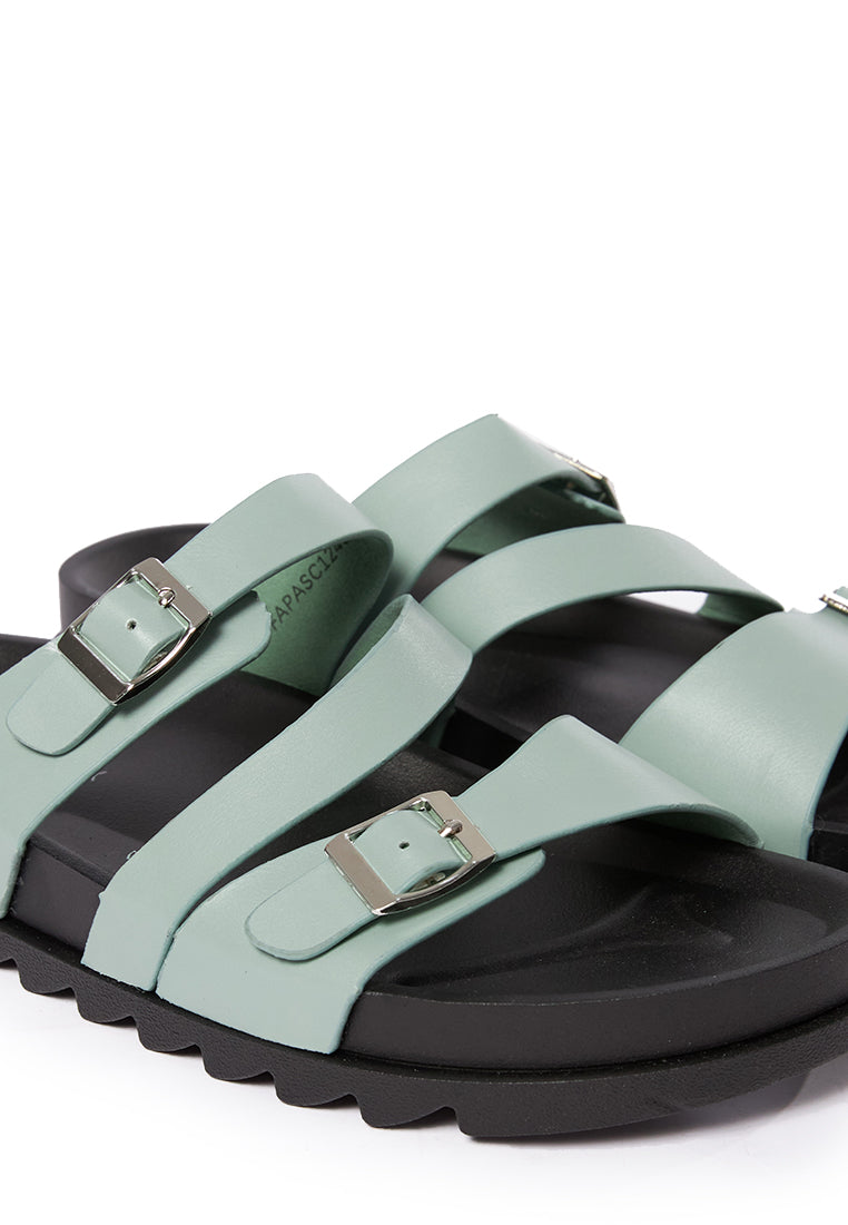Triple Straps Sandals Dusty Green
