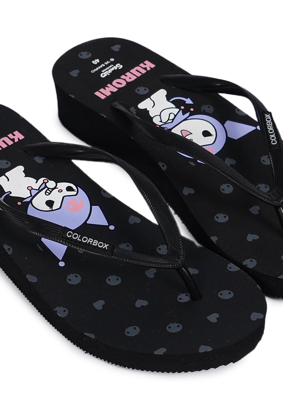 Kuromi Flip Flop Black