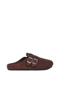 Brown Suede Buckle Sandals