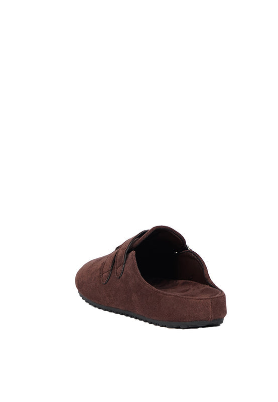 Brown Suede Buckle Sandals