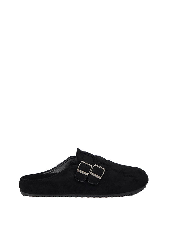 Black Suede Buckle Sandals