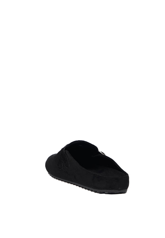 Black Suede Buckle Sandals
