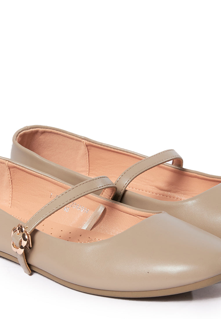 Khaki Ballerina Flats