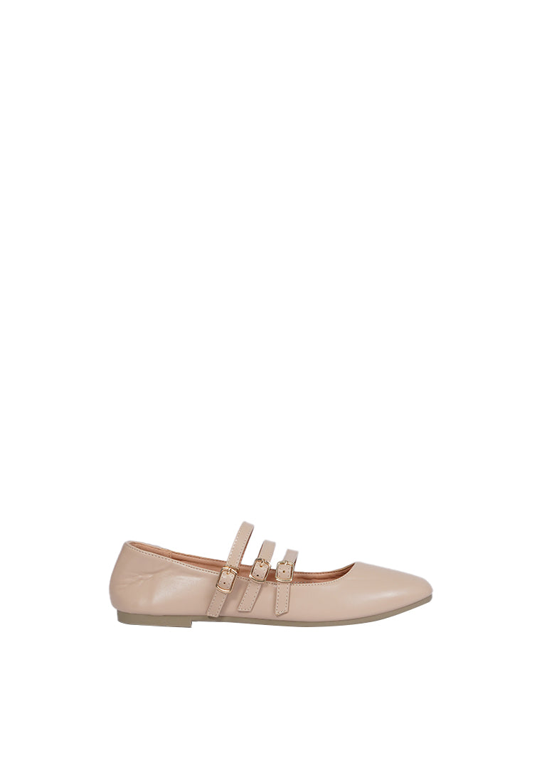 Cream Flat Shoes