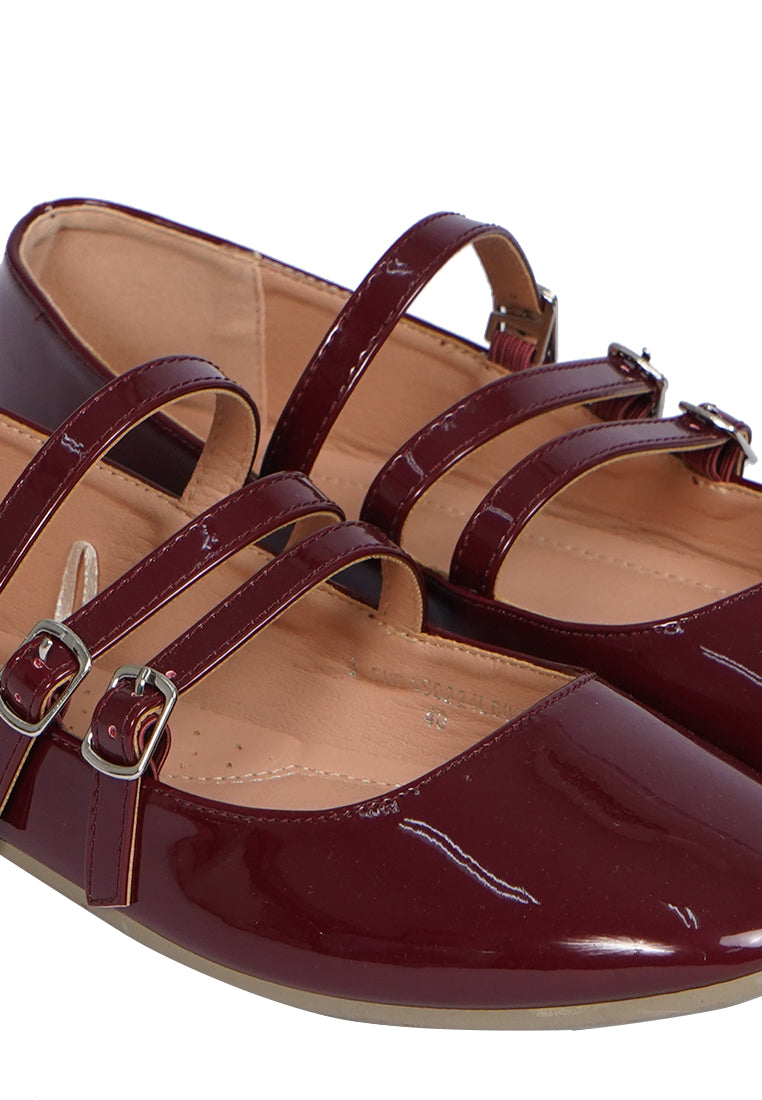 Maroon Flat Shoes