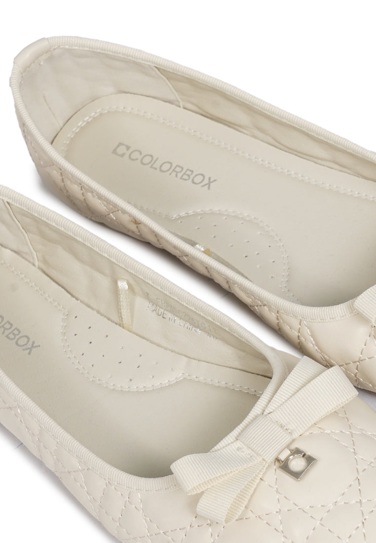 Off White Ballerina Flats