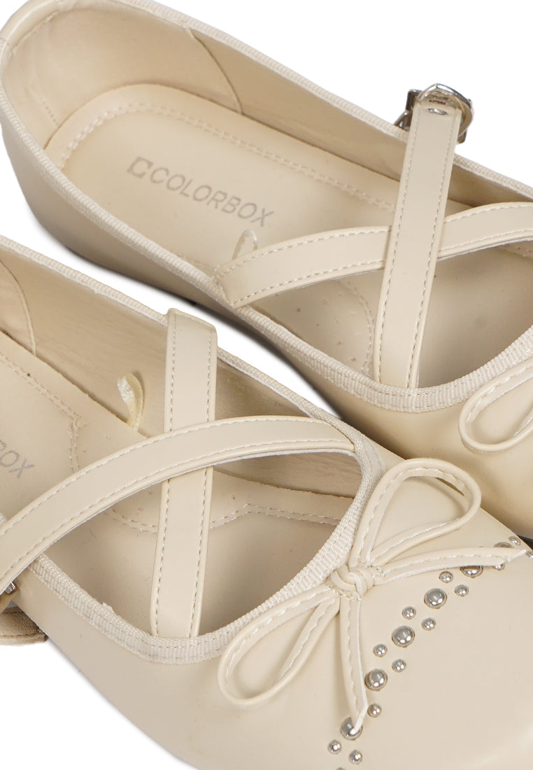 Beige Flat Shoes