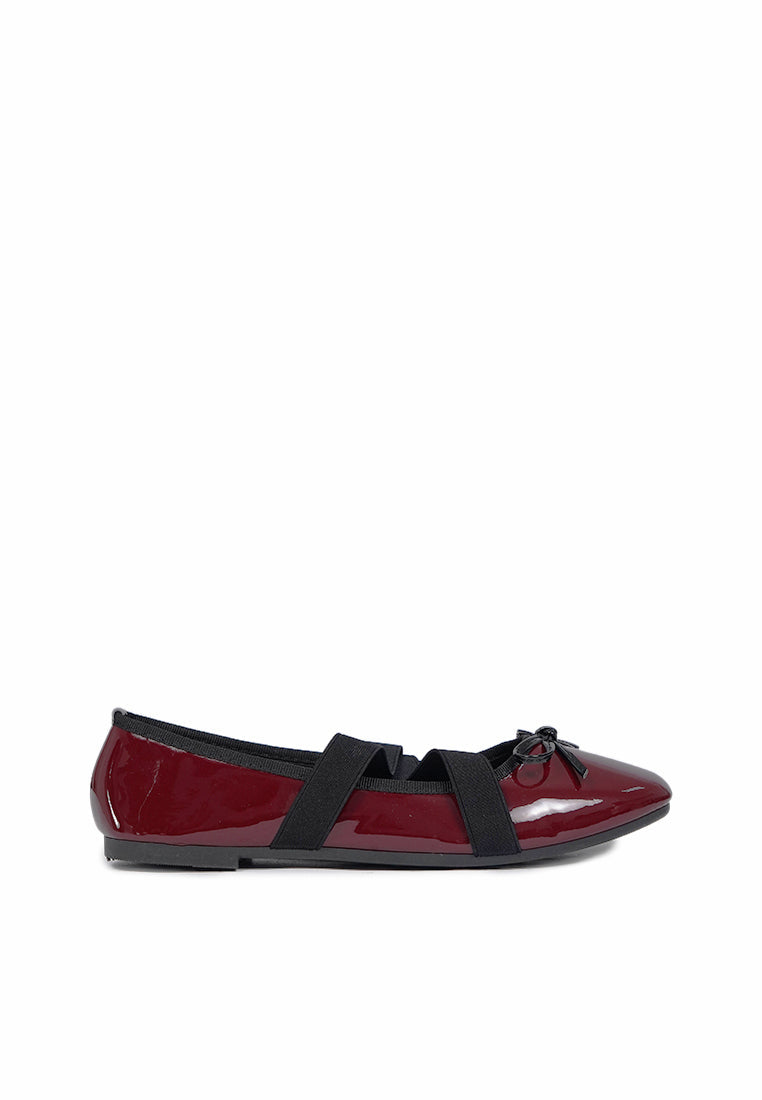 Cherry Red Strap Ballet Flats