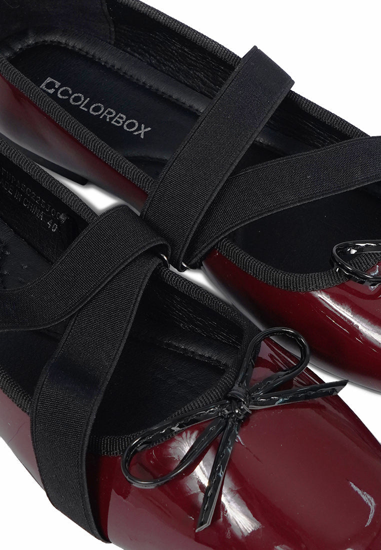 Cherry Red Strap Ballet Flats