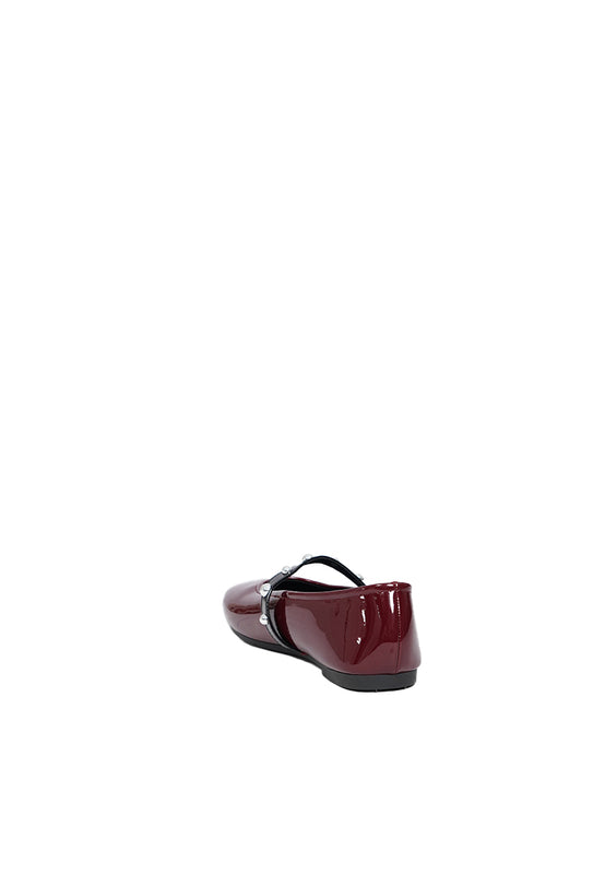 Burgundy Strap Flats