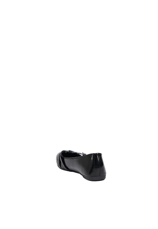 Black Buckle Flats