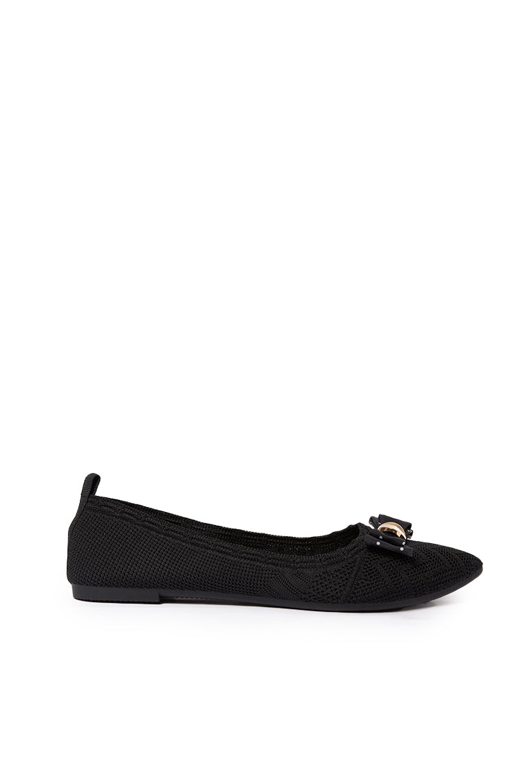 Knitted Flat Shoes Black