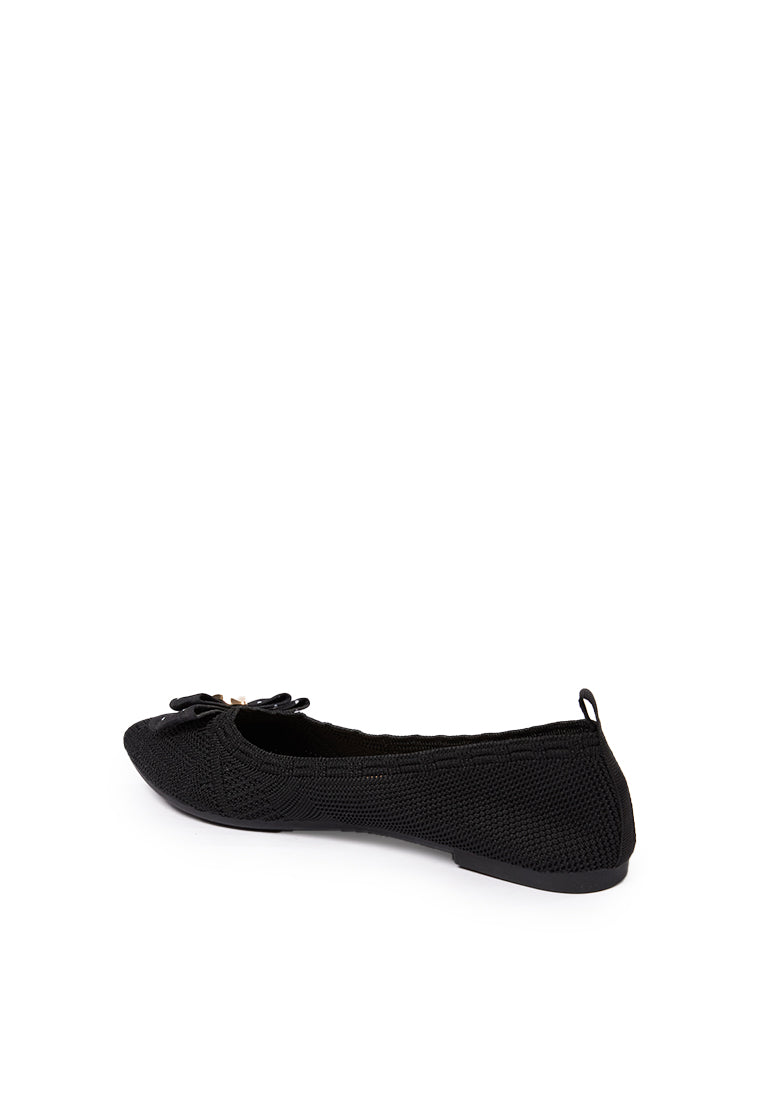 Knitted Flat Shoes Black