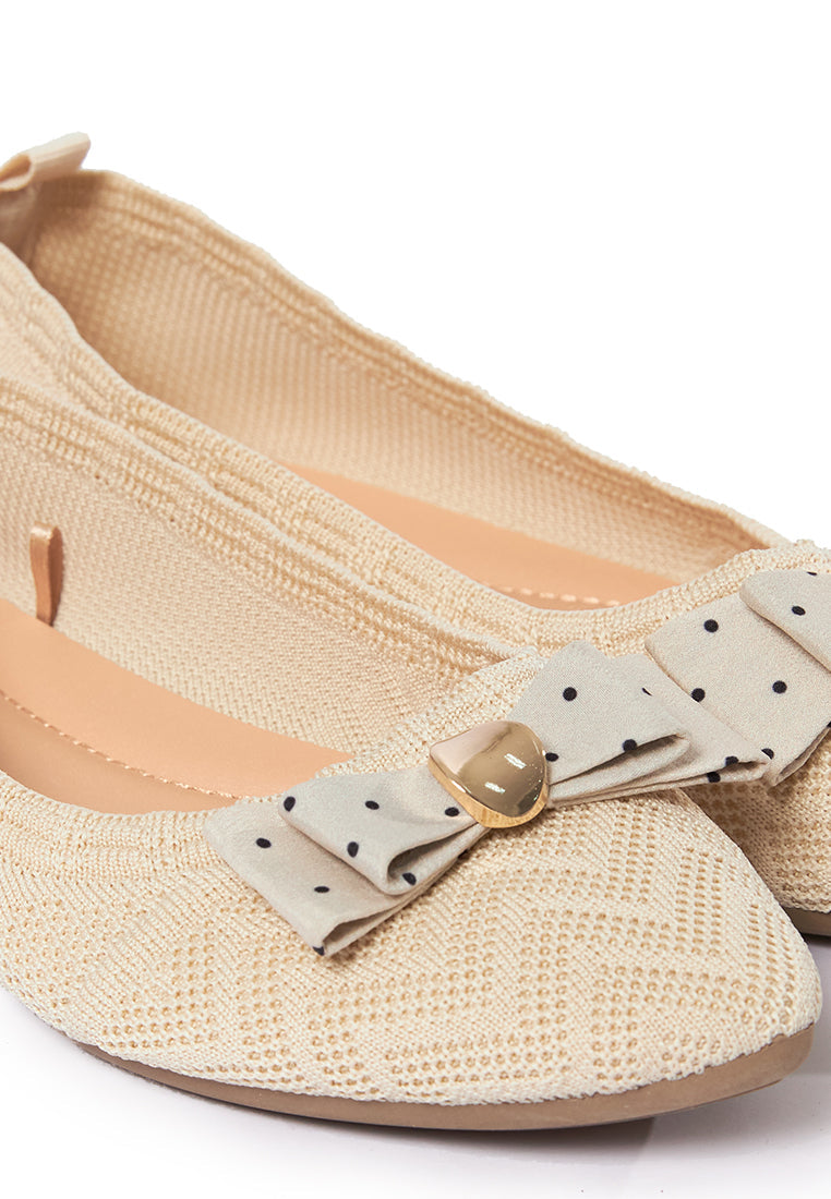 Knitted Flat Shoes Cream
