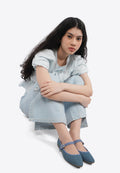 Denim Blue Flat Shoes