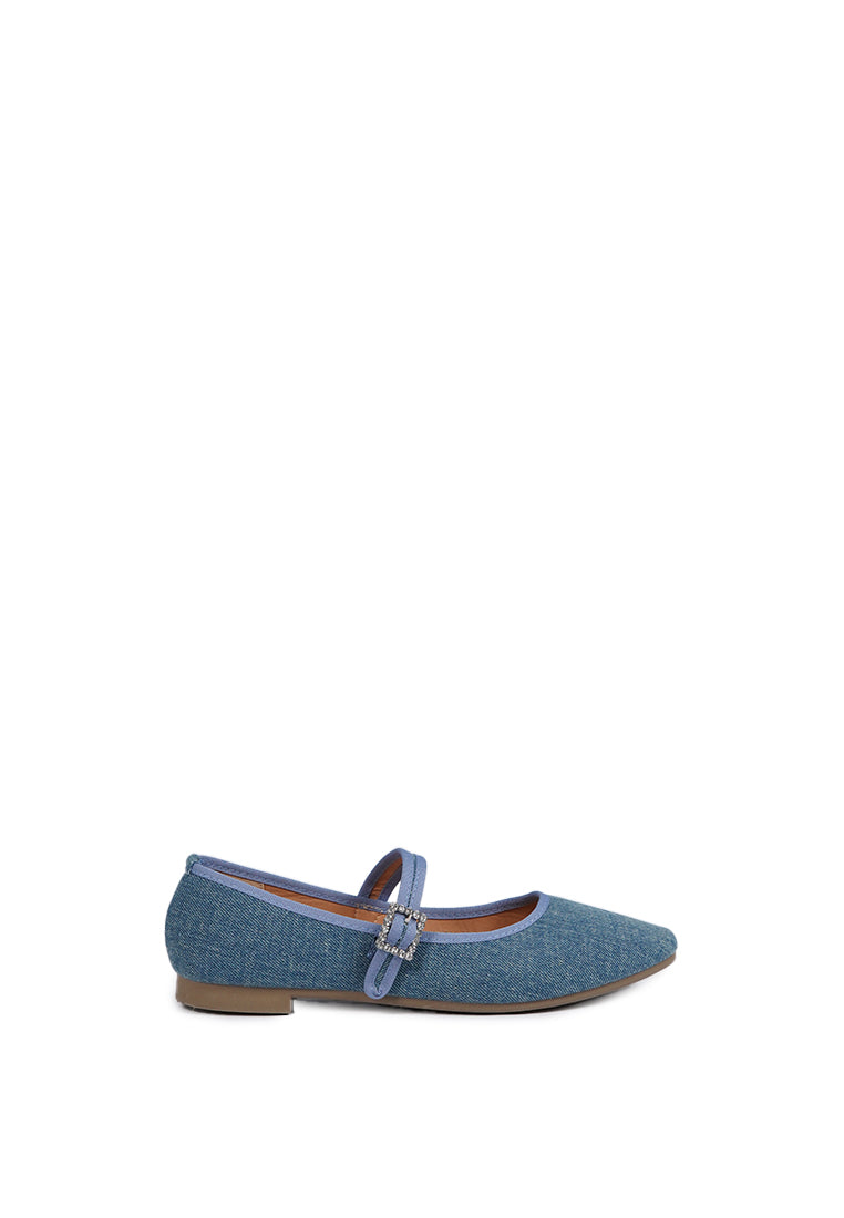 Denim Blue Flat Shoes