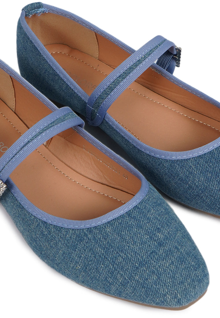 Denim Blue Flat Shoes