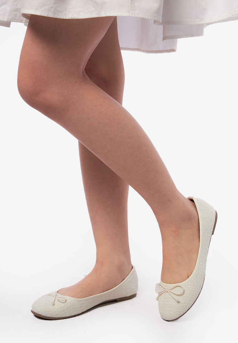 Off White Ballet Shoes with ow
