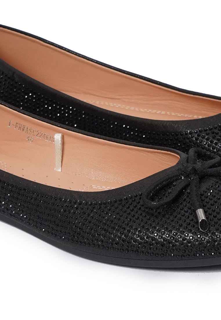 Rhinestone Flatshoes Black