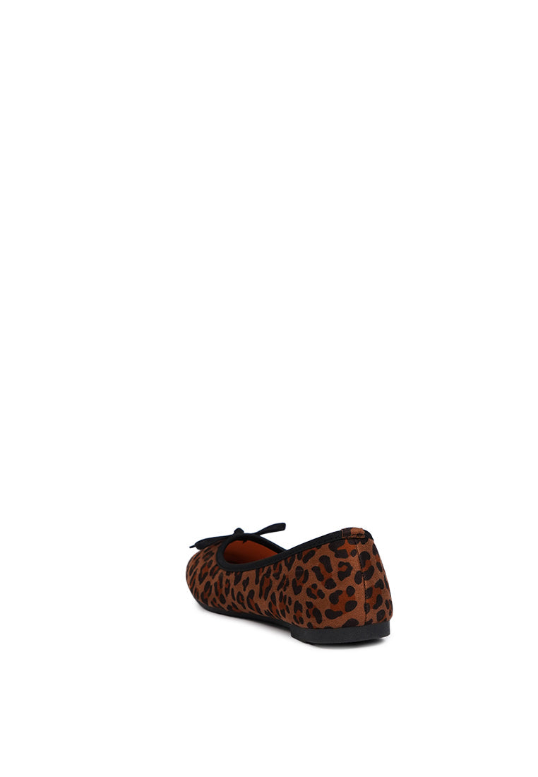 Leopard Bow Ballerina Flats