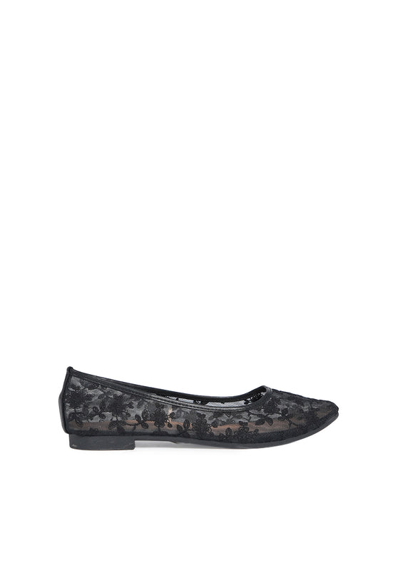 Black Lace Flats