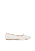Beige Lace Flats